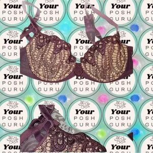 🥰 PARAH 🥰 Fine Italian Lingerie Limited Edition burgundy cream 34b 💕